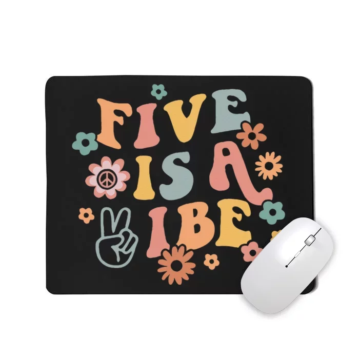 Groovy Hippie 5 Is A Vibe Boy 5th Birthday Party Decoration Mousepad