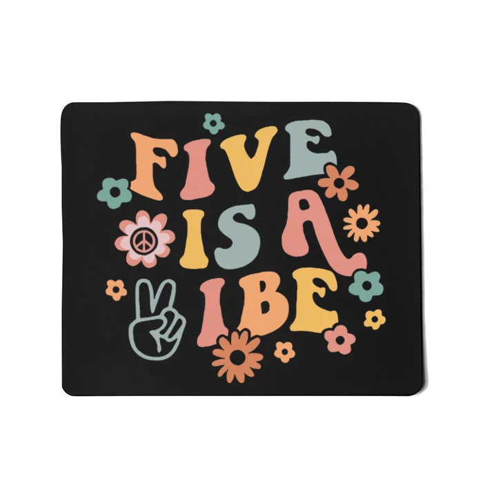 Groovy Hippie 5 Is A Vibe Boy 5th Birthday Party Decoration Mousepad