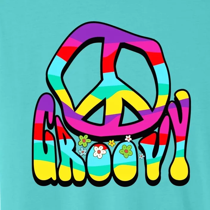 Groovy Hippie 60s 70s Peace Sign Symbol 1970s Flower Power Meaningful ChromaSoft Performance T-Shirt