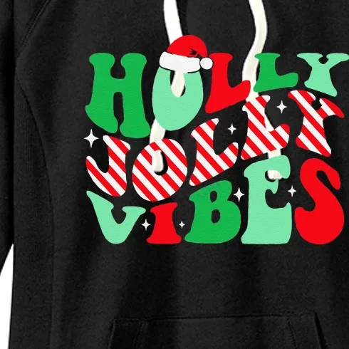 Groovy Have A Holly Xmas Jolly Christmas Santa Hat Women's Fleece Hoodie