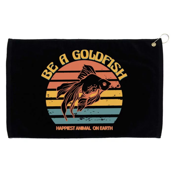 Goldfish Happiest Animal On Earth Grommeted Golf Towel