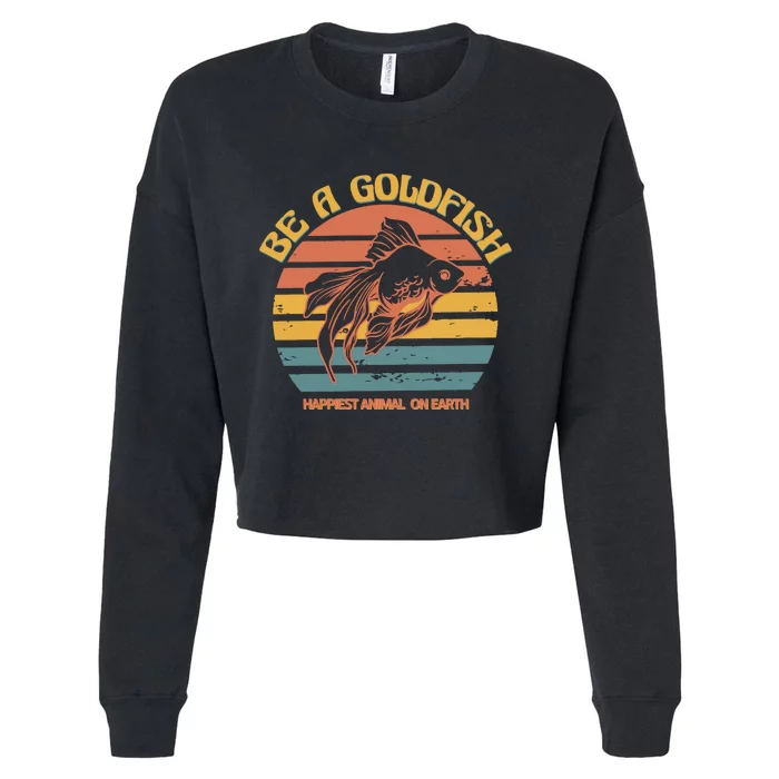 Goldfish Happiest Animal On Earth Cropped Pullover Crew