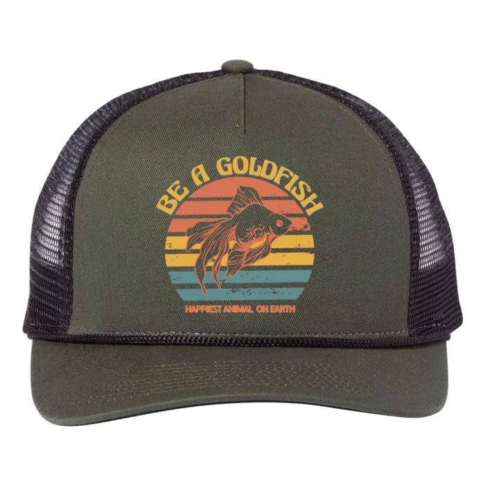 Goldfish Happiest Animal On Earth Retro Rope Trucker Hat Cap