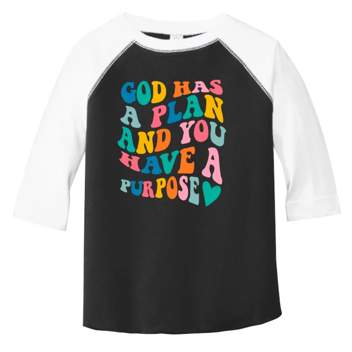 God Has A Plan And You Have A Purpose, Preppy Bible Verse Toddler Fine Jersey T-Shirt