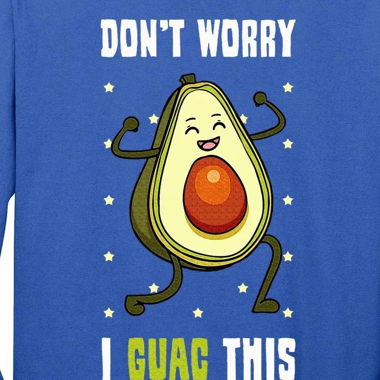 Guacamole Happy Avocado Guac Vegetarian Mexican Food Tall Long Sleeve T-Shirt