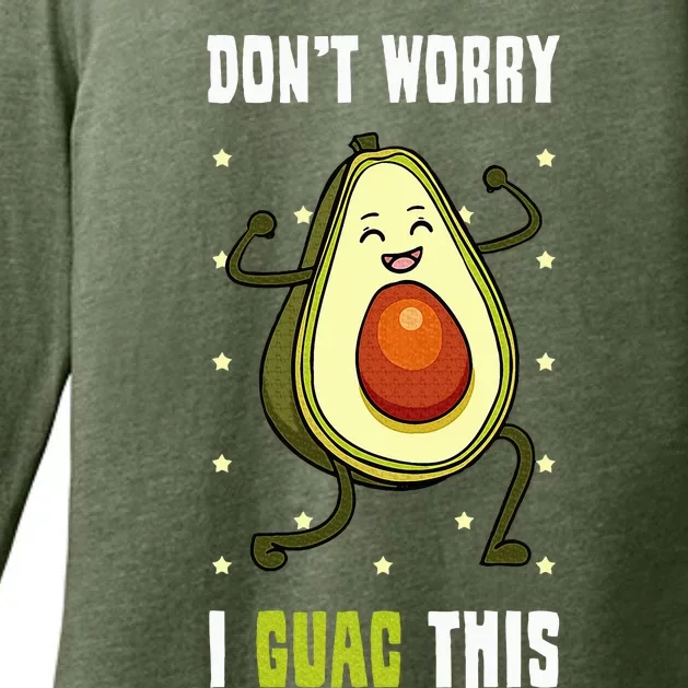 Guacamole Happy Avocado Guac Vegetarian Mexican Food Womens CVC Long Sleeve Shirt