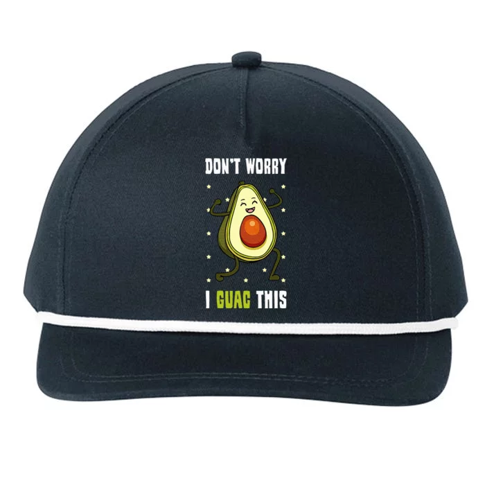 Guacamole Happy Avocado Guac Vegetarian Mexican Food Snapback Five-Panel Rope Hat