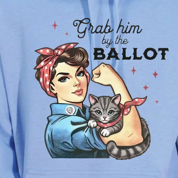 Grab Him By The Ballot Childless Cat Lady Election 2024 Unisex Surf Hoodie