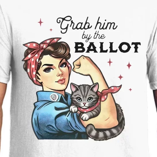 Grab Him By The Ballot Childless Cat Lady Election 2024 Pajama Set