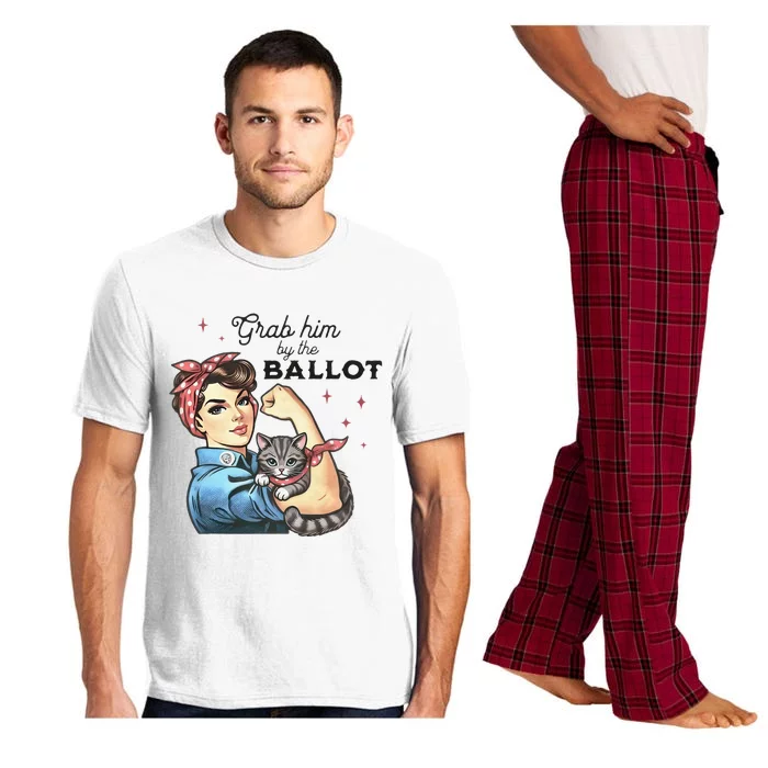 Grab Him By The Ballot Childless Cat Lady Election 2024 Pajama Set