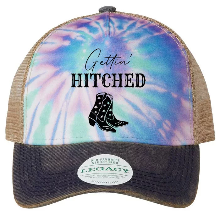 Getting Hitched Bride Western Bachelorette Party Legacy Tie Dye Trucker Hat