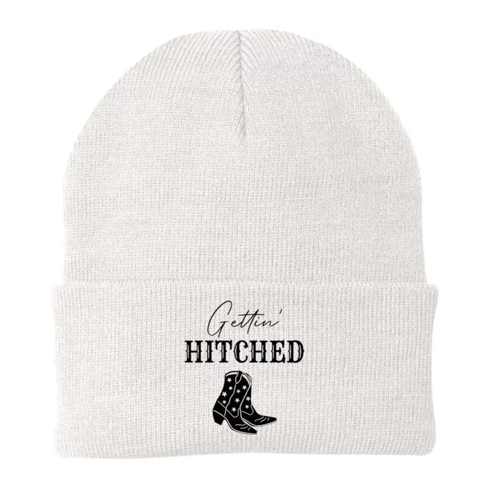 Getting Hitched Bride Western Bachelorette Party Knit Cap Winter Beanie