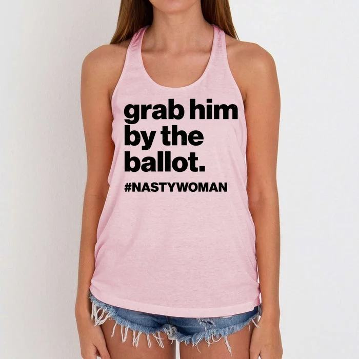 Grab Him By The Ballot #Nastywoman Women's Knotted Racerback Tank