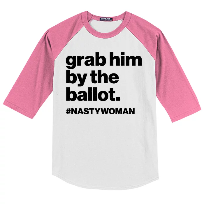 Grab Him By The Ballot #Nastywoman Kids Colorblock Raglan Jersey