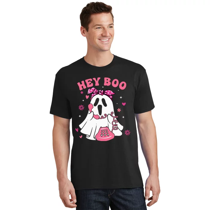 Groovy Hey Boo Cute Ghost Funny Halloween T-Shirt