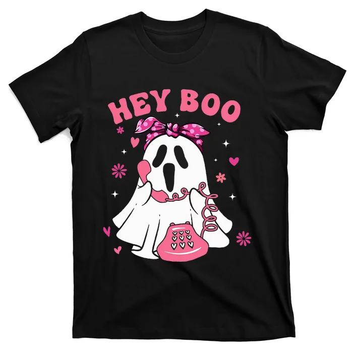 Groovy Hey Boo Cute Ghost Funny Halloween T-Shirt