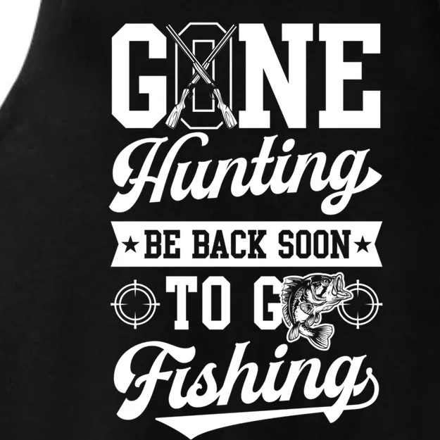 Gone Hunting Be Back Soon To Go Fishing Bass Essential Idea Gift Ladies Tri-Blend Wicking Tank