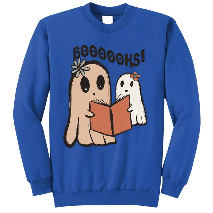 Groovy Halloween Booooks Ghost Hippie Boo Reading Books Gift Tall Sweatshirt