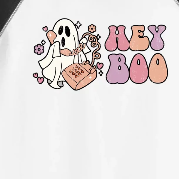 Groovy Hey Boo Cute Ghost Funny Halloween Gift Toddler Fine Jersey T-Shirt