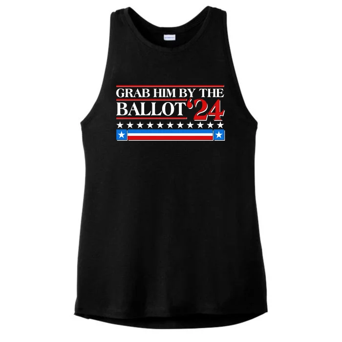 Grab Him By The Ballot 2024 Ladies Tri-Blend Wicking Tank