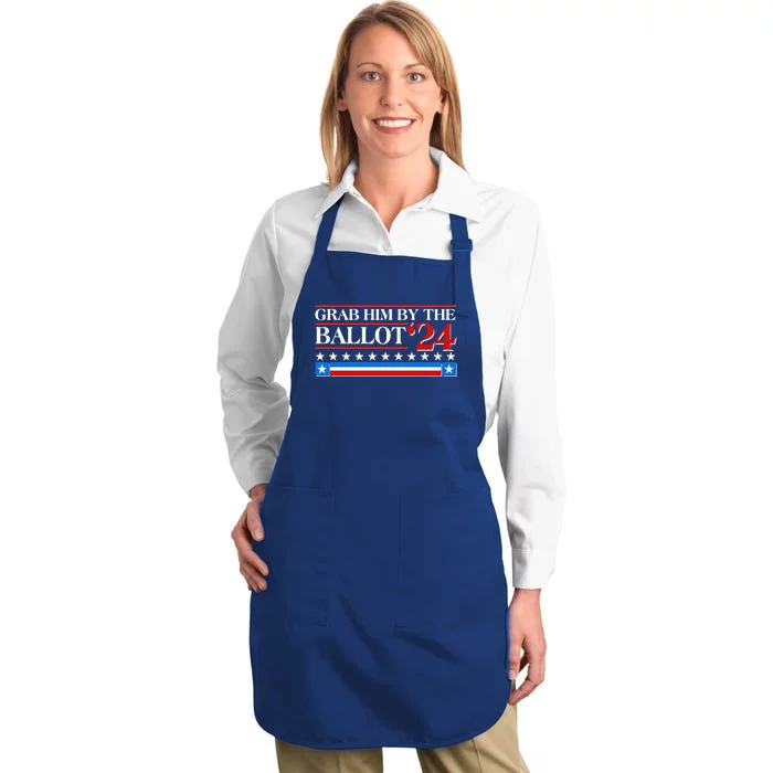 Grab Him By The Ballot 2024 Full-Length Apron With Pocket