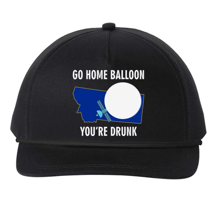 Go Home Balloon You're Drunk Funny Chinese Spy Balloon Snapback Five-Panel Rope Hat