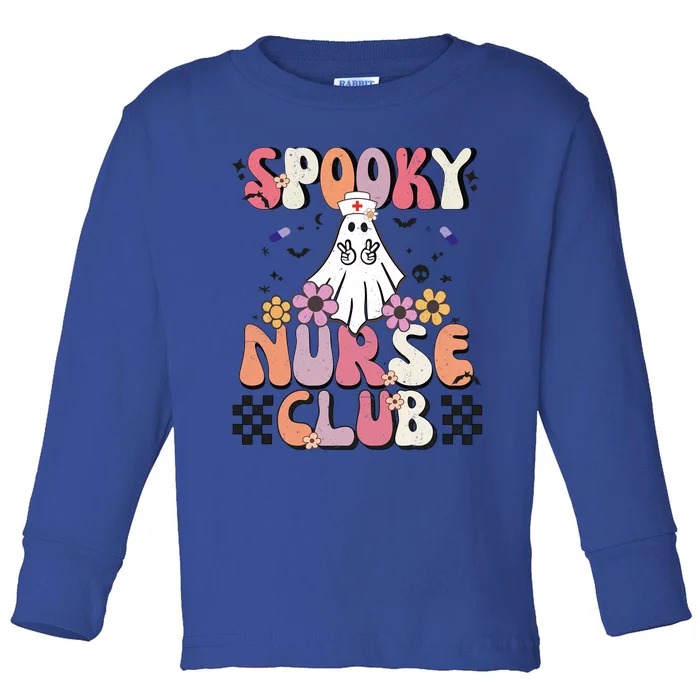 Groovy Halloween Boo Crew School Nurse Halloween Boo Crew Gift Toddler Long Sleeve Shirt