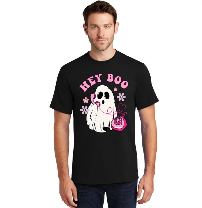 Groovy Hey Boo Cute Ghost Funny Halloween Girls Kids Tall T-Shirt