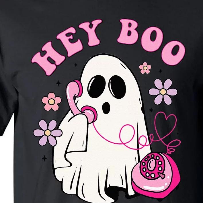 Groovy Hey Boo Cute Ghost Funny Halloween Girls Kids Tall T-Shirt