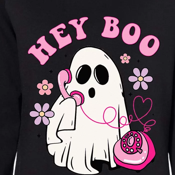 Groovy Hey Boo Cute Ghost Funny Halloween Girls Kids Womens California Wash Sweatshirt