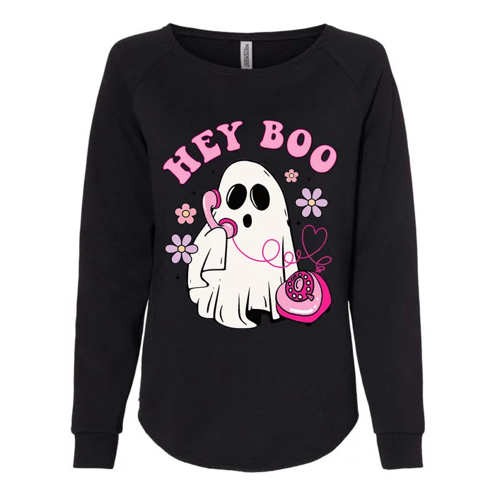 Groovy Hey Boo Cute Ghost Funny Halloween Girls Kids Womens California Wash Sweatshirt