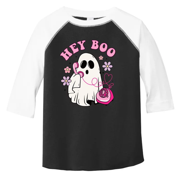 Groovy Hey Boo Cute Ghost Funny Halloween Girls Kids Toddler Fine Jersey T-Shirt