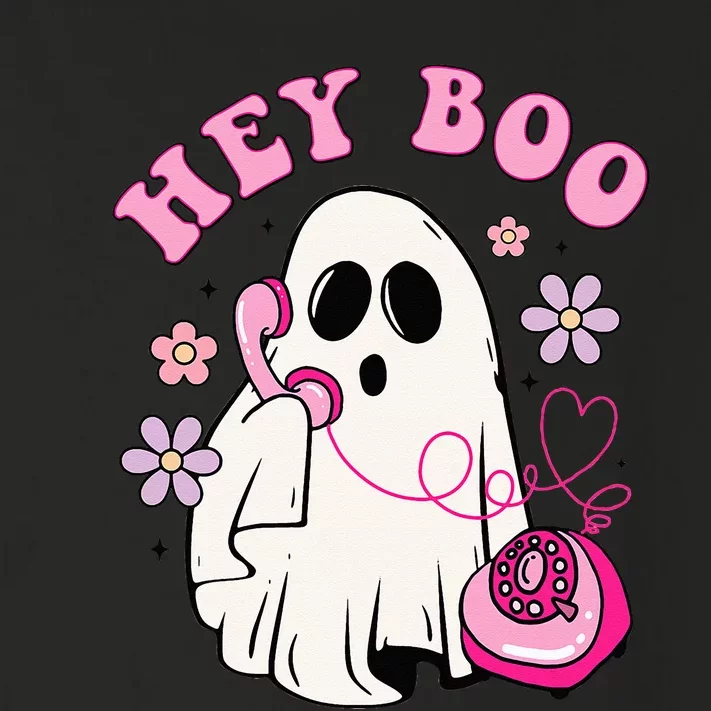 Groovy Hey Boo Cute Ghost Funny Halloween Girls Kids Toddler Long Sleeve Shirt