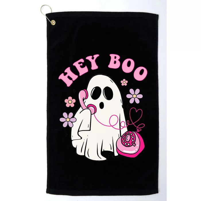 Groovy Hey Boo Cute Ghost Funny Halloween Girls Kids Platinum Collection Golf Towel