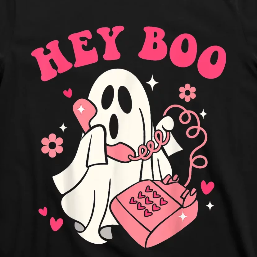 Groovy Hey Boo Cute Ghost Funny Halloween T-Shirt