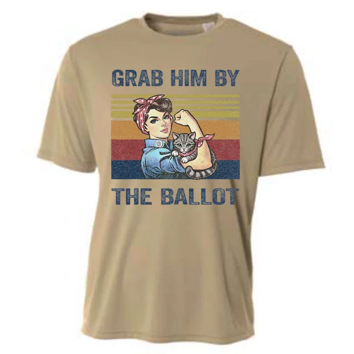 Grab Him By The Ballot Kamala 2024 Funny Harris Election Cooling Performance Crew T-Shirt