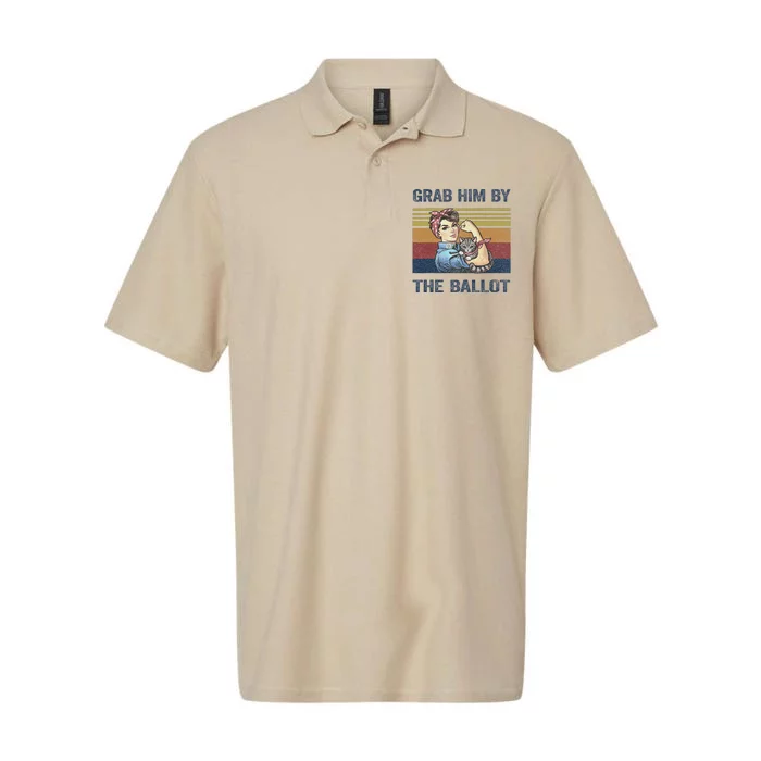 Grab Him By The Ballot Kamala 2024 Funny Harris Election Softstyle Adult Sport Polo