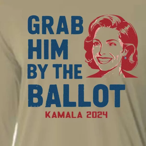 Grab Him By The Ballot Kamala Harris 2024 Funny Political Cooling Performance Long Sleeve Crew