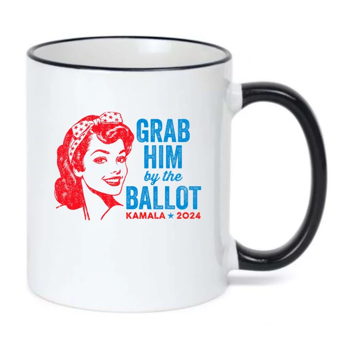 Grab Him By The Ballot Funny Kamala Harris 2024 Election Black Color Changing Mug