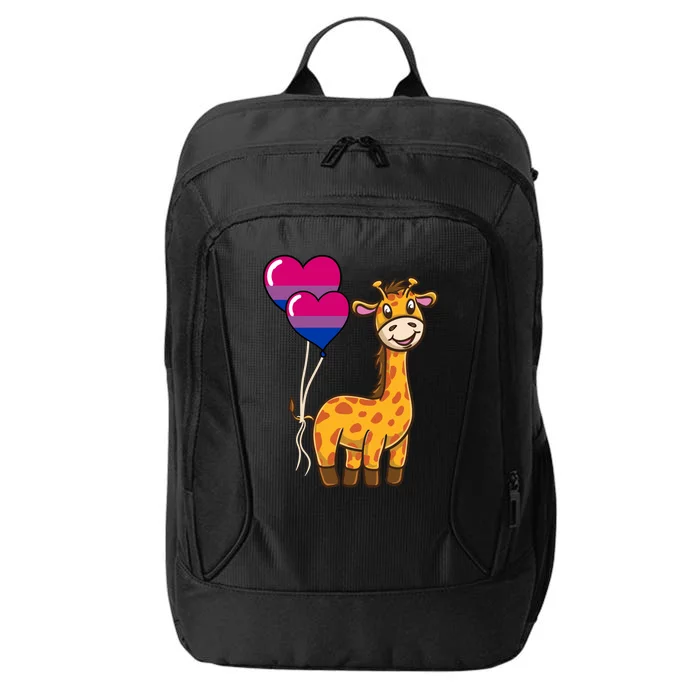 Giraffe Heart Balloon Bisexual Pride Gift City Backpack