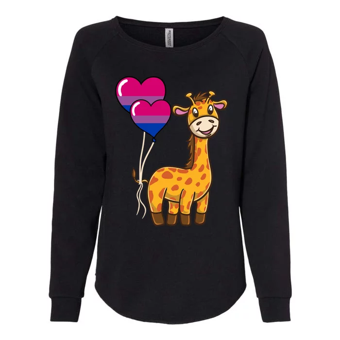 Giraffe Heart Balloon Bisexual Pride Gift Womens California Wash Sweatshirt