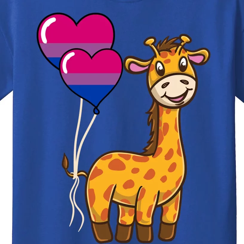 Giraffe Heart Balloon Bisexual Pride Gift Kids T-Shirt