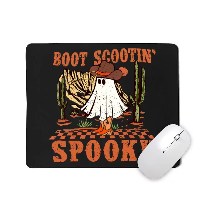 Groovy Halloween Boot Scootin Spooky Western Ghost Spooky Season Gift Mousepad