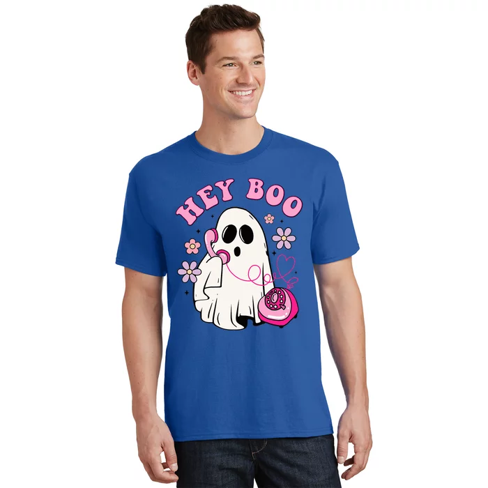 Groovy Hey Boo Cute Ghost Funny Halloween T-Shirt