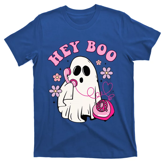 Groovy Hey Boo Cute Ghost Funny Halloween T-Shirt