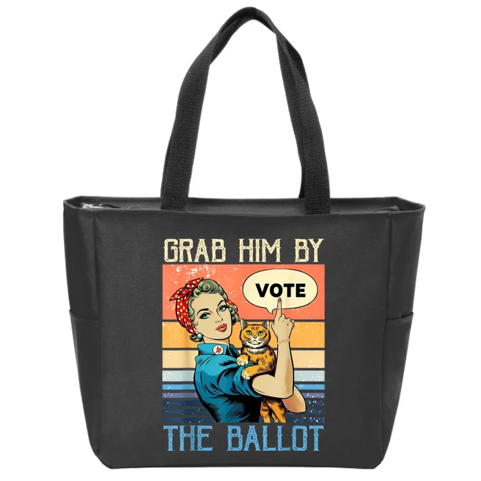 Grab Him By The Ballot Funny Election Vote Zip Tote Bag