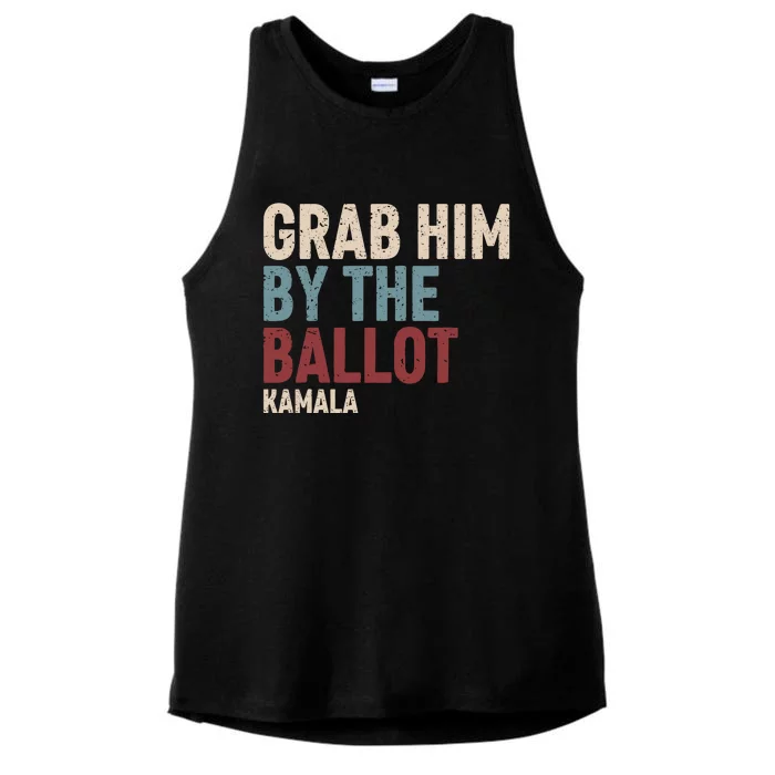 Grab Him By The Ballot Kamala Ladies Tri-Blend Wicking Tank