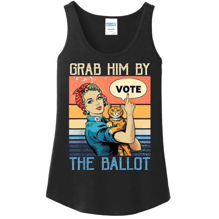 Grab Him By The Ballot Funny Election Vote Ladies Essential Tank