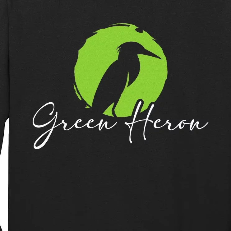 Green Heron Bird Watching Birder Bird Watcher Tall Long Sleeve T-Shirt