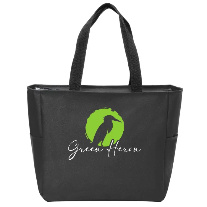 Green Heron Bird Watching Birder Bird Watcher Zip Tote Bag